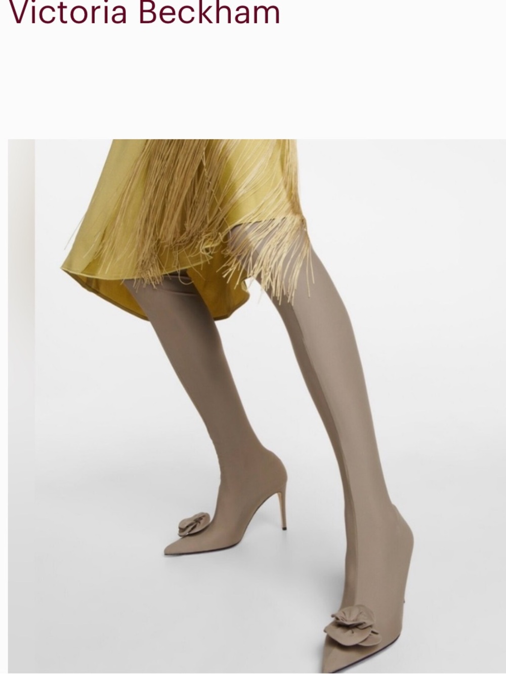 New in Box Victoria Beckham Taupe Stretch Sock Pumps with Rose Italy Size 39